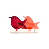Frame voor 2 vogeltjes van glas – Rood, Oranje