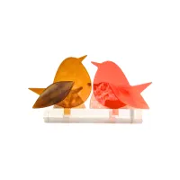 Frame voor 2 vogeltjes van glas – Zonnebloem geel, Oranje