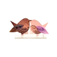 Frame voor 2 vogeltjes van glas – Bordeaux, Oud roze