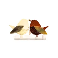 Frame voor 2 vogeltjes van glas – Warm bruin, Beige