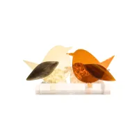 Frame voor 2 vogeltjes van glas – Zonnebloem geel, Beige