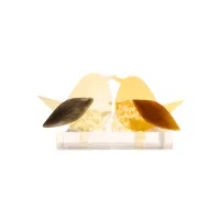 Frame voor 2 vogeltjes van glas – Beige , Warm geel