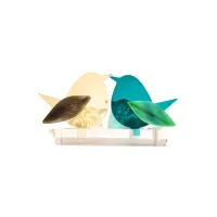 Frame voor 2 vogeltjes van glas – Beige , Turquoise