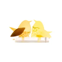 Frame voor 2 vogeltjes van glas – Warm geel, Citroen geel