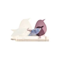 Frame voor 2 vogeltjes van glas – Mauve, Transparant