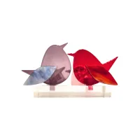 Frame voor 2 vogeltjes van glas – Mauve, Rood