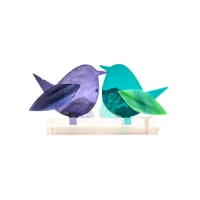 Frame voor 2 vogeltjes van glas – Paars, Turquoise
