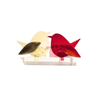 Frame voor 2 vogeltjes van glas – Beige , Rood