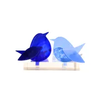 Frame voor 2 vogeltjes van glas – Licht blauw, Kobalt blauw
