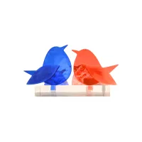 Frame voor 2 vogeltjes van glas – Oranje, Hemels blauw
