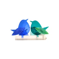 Frame voor 2 vogeltjes van glas – Hemels blauw, Turquoise