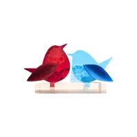 Frame voor 2 vogeltjes van glas – Rood, Aqua