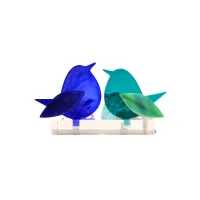 Frame voor 2 vogeltjes van glas – Kobalt blauw, Turquoise