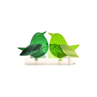 Frame voor 2 vogeltjes van glas – Diep groen, Gras groen