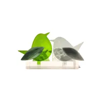 Frame voor 2 vogeltjes van glas – Gras groen, Grijs