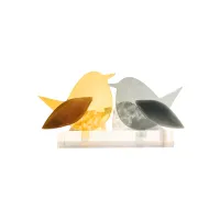 Frame voor 2 vogeltjes van glas – Warm geel, Grijs