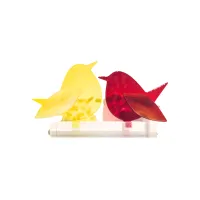 Frame voor 2 vogeltjes van glas – Rood, Citroen geel