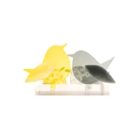 Frame voor 2 vogeltjes van glas – Citroen geel, Grijs