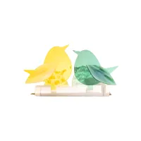 Frame voor 2 vogeltjes van glas – Citroen geel, Mint groen