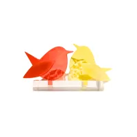 Frame voor 2 vogeltjes van glas – Oranje, Citroen geel