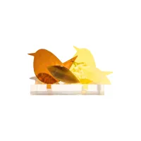 Frame voor 2 vogeltjes van glas – Zonnebloem geel, Citroen geel