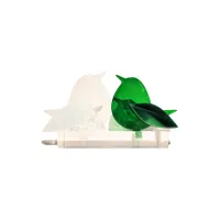 Frame voor 2 vogeltjes van glas – Diep groen, Transparant