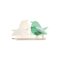 Frame voor 2 vogeltjes van glas – Transparant, Mint groen