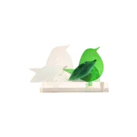 Frame voor 2 vogeltjes van glas – Midden groen, Transparant