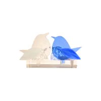 Frame voor 2 vogeltjes van glas – Transparant, Licht blauw
