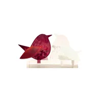 Frame voor 2 vogeltjes van glas – Donker rood, Transparant