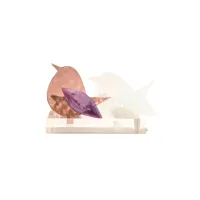 Frame voor 2 vogeltjes van glas – Oud roze, Transparant