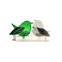 Frame voor 2 vogeltjes van glas – Diep groen, Grijs