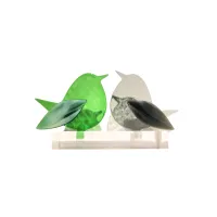 Frame voor 2 vogeltjes van glas – Midden groen, Grijs