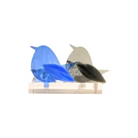Frame voor 2 vogeltjes van glas – Grijs, Licht blauw