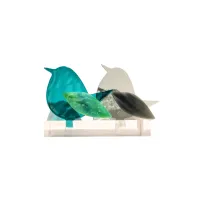 Frame voor 2 vogeltjes van glas – Grijs, Turquoise