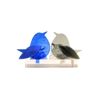 Frame voor 2 vogeltjes van glas – Grijs, Hemels blauw