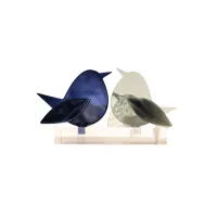 Frame voor 2 vogeltjes van glas – Grijs, Donker blauw