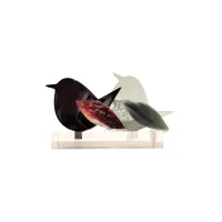 Frame voor 2 vogeltjes van glas – Donker bordeaux, Grijs