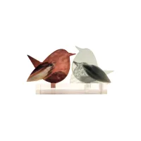 Frame voor 2 vogeltjes van glas – Bordeaux, Grijs