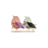 Frame voor 2 vogeltjes van glas – Oud roze, Grijs