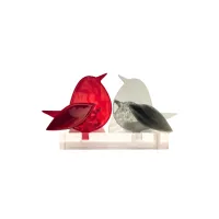 Frame voor 2 vogeltjes van glas – Rood, Grijs
