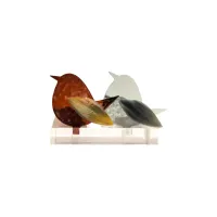 Frame voor 2 vogeltjes van glas – Warm bruin, Grijs