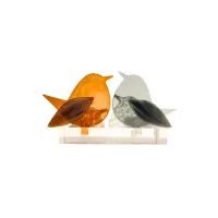 Frame voor 2 vogeltjes van glas – Zonnebloem geel, Grijs