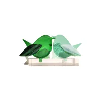 Frame voor 2 vogeltjes van glas – Diep groen, Mint groen
