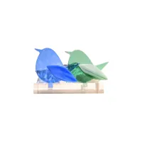 Frame voor 2 vogeltjes van glas – Mint groen, Licht blauw