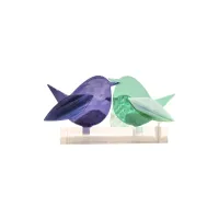 Frame voor 2 vogeltjes van glas – Paars, Mint groen