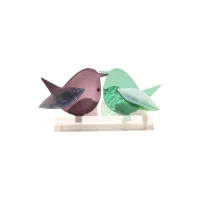 Frame voor 2 vogeltjes van glas – Mauve, Mint groen