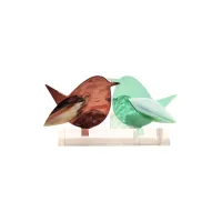Frame voor 2 vogeltjes van glas – Bordeaux, Mint groen