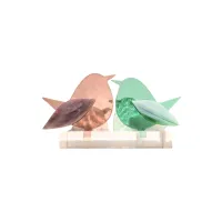 Frame voor 2 vogeltjes van glas – Oud roze, Mint groen