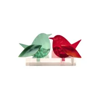 Frame voor 2 vogeltjes van glas – Rood, Mint groen